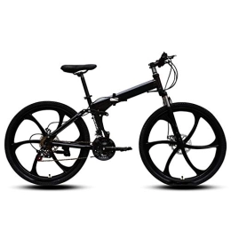 WYZDQ Vélos de montagne pliant WYZDQ Vélo Portable pour Hommes, Adulte Pliant à Vitesse Variable de vélo de Montagne, et Avant l'absorption des Chocs arrière, Noir, 24 Speed