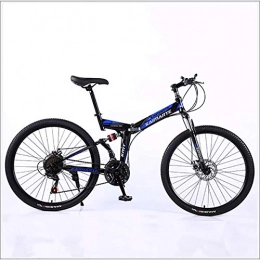 XER vélo Xer Mountain Bike Folding Cadre de VTT à double remontage pour homme 24 accélère 26 pouces High Carbon Acier Frein à disque de vélo, bleu, 27 vitesses