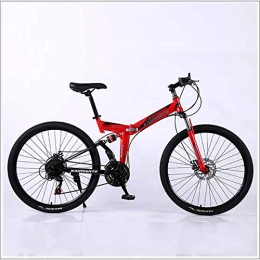 XER vélo XER MTB 24 de haute vitesse en acier au carbone de 24 pouces de rayons de la roue double suspension du vélo pliable pour le voyageur ville, rouge, 27 vitesses