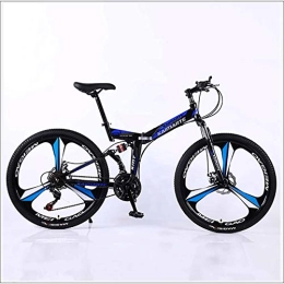 XER vélo XER VTT pliable - Double levage, 27 vitesses - 26" - 3 freins à disque en acier carbone - Bleu - 24 vitesses