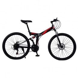 Yunyisujiao Vélos de montagne pliant Yunyisujiao Vélos de Montagne, vélos de Montagne pliants de 24 Pouces, vélo 21 Vitesses VTT à Suspension complète, vélo Adulte Portable pour Hommes et Femmes (Color : Black)