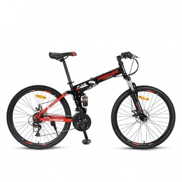 ZDY vélo ZDY Folding Vélo Pliable, VTT Vélo, Étudiant Extérieur Sport Vélo 26 Pouces Route Vélos Pliants Exercice 24 Vitesses for Hommes Et Femmes Convient Aux 155cm-185cm (Color : Black Red)