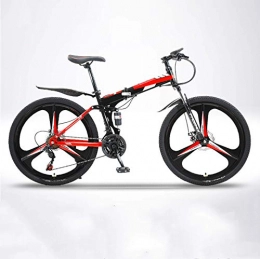 ZJBKX vélo ZJBKX VTT 61 cm, pliable pour homme et femme, vitesse variable, double freins à disque, absorption des chocs, une roue hors route, 27 vitesses