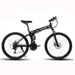 ZMCOV vélo ZMCOV Adult Mountain Bike, Men and Women Road Bikes, High-Carbon Steel Hardtail MTB, 24 inch Folding Bike, Double Shock Disc Brake Speed ​​Adjustable Bicycles, Noir, 27 Speed