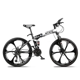 ZXM vélo ZXM Vélo de Montagne Pliable 24 / 26 Pouces, vélo VTT avec 6 Roues de Coupe, Blanc