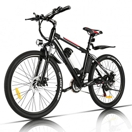 WIND SPEED Vélos de montagne électriques 250W Vélo électrique, 26'' pour Adulte, Vélo Tout Terrain électrique avec 21 vitesses / 36V / 8Ah et Roue intégrée élégante Batterie Amovible, 4 Modes, (Noir)