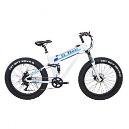 GG vélo 26 "7S vélo électrique de vélo électrique de gros pneu électrique puissant, moteur 350W / 500W, batterie au lithium 48V 10.4Ah / 11.6Ah, bicyclette de neige électrique de plage (blanc, 500W 48V10.4Ah)