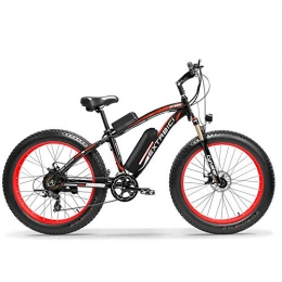 Cyrusher® Extrbici XF660 48V 500 Watt Noir Rouge Mans Vélo électrique Vélo de Montagne 7 Vitesses Vélo électrique Freins à Disque