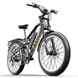 cysum Vélos de montagne électriques Cysum M900 Vélos électriques pour Hommes Femmes, 48V 17Ah Fat Bike électrique 26 Pouces Mountain Ebike (Blanc-Pro)