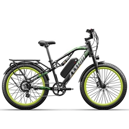cysum Vélos de montagne électriques cysum Vélo électrique CM-900 pour Homme 26" 4.0 Fat Tire Snow E-Bike Mountainbike (Vert-Pro)