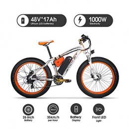 RICH BIT-XHN Vélos de montagne électriques Entrept Britannique Rich BIT 1000W Vlo lectrique Lithium ION 48V 17Ah (Ebike Orange)