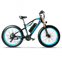 Extrbici Vélos de montagne électriques Extrbici Vélo électrique Rechargeable pour l'extérieur, Route et Montagne avec Suspension complète et Batterie Lithium-ION 17A 48V Blue