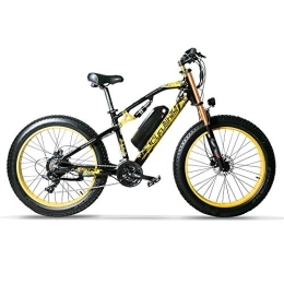 Extrbici vélo Extrbici Vélos Electriques pour Adultes E-Bike à Suspension Complète avec Batterie Lithium-ION 17A 48V Vitesse Maxi de la Moto 40km / h Vélo de Montagne à Gros Pneus XF900 Yellow