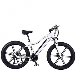 GYL Vélos de montagne électriques GYL Vélo électrique VTT motoneige 26 pouces 36V 10Ah 350W batterie au lithium amovible cachée en alliage d'aluminium pneu épais adapté pour adulte en plein air urbain, blanc