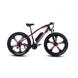 HESND Vélos de montagne électriques HESND ddzxc Vélo électrique 4.0 Fat Tire Vélo électrique Mountain Lithium Assist Motoneige Roue intégrée Vitesse variable Vélo de plage (couleur : noir-rouge)