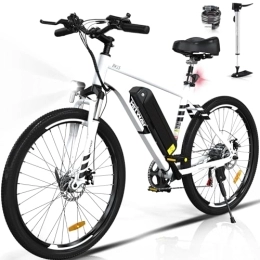 HITWAY vélo HITWAY Vélo Électrique, VTT Électrique avec Batterie au Lithium Amovible 36V12Ah / 48V15Ah, Ville E-Bike avec 7 Vitesses, Moteur 250Wh, Autonomie 35-90km pour Adulte