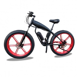 HOME-MJJ Vélos de montagne électriques HOME-MJJ 48V 400W vélo électrique Fat Tire E-Bike Plage Cruiser Vélos de Mountain Sports Hommes Batterie au Lithium hydraulique Freins à Disque (Color : Red, Size : 14Ah)