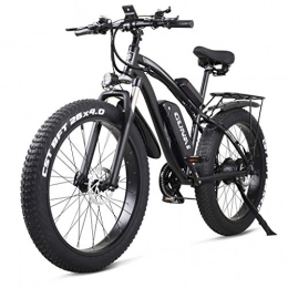 HOME-MJJ vélo HOME-MJJ Adulte électrique Hors Route Vélos Fat Bike 26" 4.0 pneus E-Bike 1000W 48V électrique VTT avec siège arrière et Amovible Batterie au Lithium (Color : Black, Size : 1000W-17Ah)