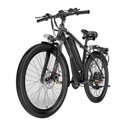 HWOEK vélo HWOEK VTT électrique pour Adultes, 26" E-Bike Montagne 400W E-Bike 48V 10Ah Can Move Batterie au Lithium 21 Vitesses avec écran LCD et Siège Arrière, Noir