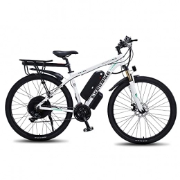 Hyuhome Vélos de montagne électriques Hyuhome VTT électrique 29" pour adultes, 1000W vélo électrique pour homme, 48V 13A vélo hybride avec engrenage Shimano 21 vitesses pour les voyages en plein air (Moonlight White)