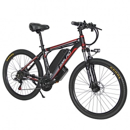 Hyuhome Vélos de montagne électriques Hyuhome Vélos électriques pour Adultes, 350W en Alliage d'aluminium Ebike vélos Amovible 48V / 10Ah Lithium-ION Rechargeable VTT / Commute Ebike, Black Red