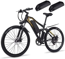Kinsella Vélos de montagne électriques Kinsella Vélo électrique 27, 5", deux batteries au lithium amovibles 48 V / 17 Ah, vélo électrique à suspension complète, vélo électrique Shimano 7 vitesses M60