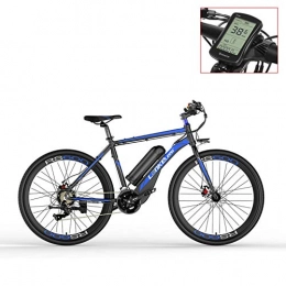 LANKELEISI Vélos de montagne électriques LANKELEISI Vélo électrique de RS600 700C, Batterie de 36V 20Ah, Frein à Disque des Deux, Cadre en Alliage d'aluminium, Endurance jusqu'à 70km, 20-35km / h, vélo de Route. (Blue-LCD, Standard)