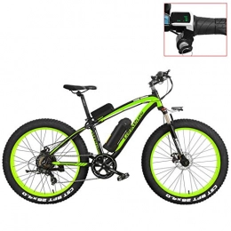 LANKELEISI vélo LANKELEISI XF4000 Vélo de Montagne électrique de 26 Pouces, 4.0 Fat Tire, Vélo à Neige, Batterie au Lithium 48V, Vélo à Assistance par pédale (Green-LED, 500W)