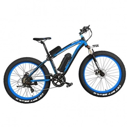 Brogtorl Vélos de montagne électriques LANKELEISI XF4000 Vélo électrique 500 W / 1000 W 7 vitesses Pneu Fat Tire VTT Adulte Frein à disque hydraulique Suspension Complète Batterie Lithium 16Ah (Noir Bleu, 1000W)
