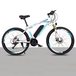 LDIW Vélos de montagne électriques LDIW E-Bike 250W Vélos Électriques Amovible Batterie Lithium-ION 21 Vitesses Et Fourche À Suspension Batterie Lithium-ION Amovible 36V / 8Ah 3 Modes De Conduite Intelligents, White Blue