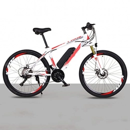 LDIW Vélos de montagne électriques LDIW E-Bike 250W Vélos Électriques Amovible Batterie Lithium-ION 21 Vitesses Et Fourche À Suspension Batterie Lithium-ION Amovible 36V / 8Ah 3 Modes De Conduite Intelligents, White Red
