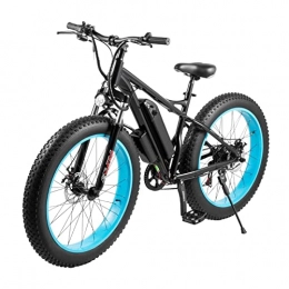 LIU Vélos de montagne électriques LIU 26 Pouces vélo électrique de Neige Gros Pneu en Alliage d'aluminium vélo électrique 48V 500W 12Ah Ebike 26 * 4.0 Pneu (Couleur : Blue 500W)