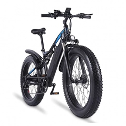 LIU Vélos de montagne électriques LIU MX03 Vélo Électrique 1000W Hommes Mountain Bike Snow Bike 48V Vélo Électrique 4.0 Fat Tire E Bike (Couleur : Noir)