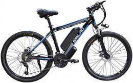 LZMX Vélos de montagne électriques LZMX 26 Pouces Adulte vélo électrique, 27-Speed-Dating VTT Batterie Amovible 48V10AH350W, avec Compteur LCD et d'un Phare de Cross-Country électrique Hommes de Banlieue vélo (Color : Black Blue)