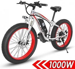 Macro Vélos de montagne électriques Macro 1000W Montagne Vélo électrique Vélo électrique, 26 « pour Les pneus de vélo Rue / Plage / SCH, Fat électrique VTT (Rouge)