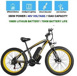 Macro vélo Macro Fat électrique VTT 26 Pouces VTT électrique 4.0 Fat Tire Bike Neige 350W Haute Puissance 48V de la Batterie au Lithium, 21 Vitesses, jusqu'à 35 km / H, B