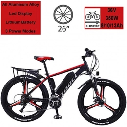 MXCYSJX vélo MXCYSJX Vélos électriques pour Adultes, vélos électriques en Alliage de magnésium, vélos Tout Terrain, 26"36V 350W 13Ah Batterie Lithium-ION Amovible Mountain Ebike pour Hommes, Rouge, 10Ah65KM