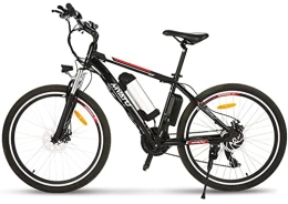 VANKEL vélo MYATU Moutainbike Vélo électrique 26" avec dérailleur Shimano 21 vitesses, moteur 250 W, batterie lithium-ion 36 V 10, 4 Ah, cadre en aluminium, 25 km / h, pour homme et femme, noir