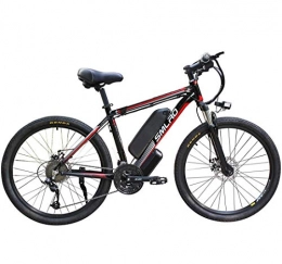 NAYY vélo NAYY Vlos lectriques for Adultes, Vlo Ebike en Alliage d'aluminium 360W Amovible 48V / avec Batterie Lithium-ION 10Ah Mountain Bike / Smart Mountain Bike Faire Le Trajet Ebike (Color : Black Red)