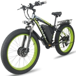 N\F vélo NF Vélo électrique 26 Pouces, motoneige à pneus Larges 4.0, VTT, VTT, équipé de Moteurs Doubles Avant et arrière, Batterie Samsung 48V23Ah, adapté aux Adultes (Vert)