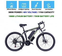 QDWRF Vélos de montagne électriques QDWRF VTT Électrique 26" E-Vélo Homme pour Adultes, 350W en Alliage d'aluminium Ebike vélos Amovible 48V 13Ah Lithium-ION Rechargeable Électrique, 21 Vitesses, Jusqu’à 35km / h A