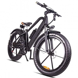 Qinmo vélo Qinmo Vlo lectrique, 26 pouces lectrique VTT, 18650 Batterie au lithium 48V 6 vitesses Absorbeur hydraulique choc et avant et arrire, Freins disques Durabilit jusqu' 70Km, 4Inch Bikes Fat Tire
