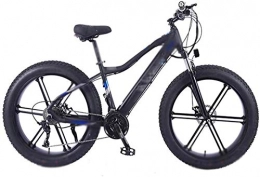 RDJM vélo RDJM VTT Electrique, 26 Pouces Vélos électriques, vélos cachés de la Batterie Bikes 4.0 pneus Fat Snowfield vélos Adultes (Color : Black)