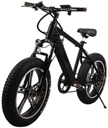 RDJM vélo RDJM VTT Electrique, Adultes Montagne Vélo électrique, avec 250W Moteur 20 Pouces 4.0 Pneu Large motoneige Amovible Batterie Double Freins à Disque Urban Commuter E-Bike Unisexe (Color : Black)
