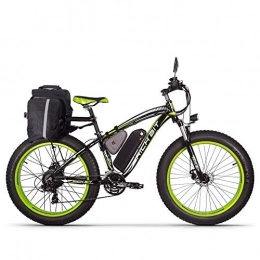 RICH BIT vélo RICH BIT TOP-012 Vélo électrique de 26 Pouces 1000w 48v vélo d'exercice de Moteur sans Brosse, Frein à Disque mécanique de vélo de Montagne de Batterie au Lithium Amovible de 17Ah (Vert Noir 2.0)