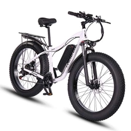 ride66 Vélos de montagne électriques ride66 Vélo Électrique VTT Fat Bike 26 Pouces 48V 16Ah Batterie Ebike pour Homme Femme (Blanc) XL
