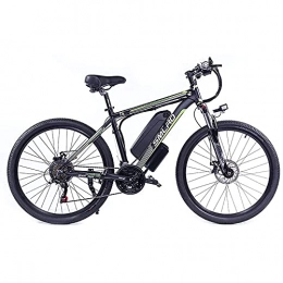 SFSGH Vélos de montagne électriques SFSGH Vélos électriques pour Adultes, Ip54 étanche 350W en Alliage d'aluminium Ebike Vélo Amovible 48V / 13Ah Lithium-ION Batterie VTT / Commute Ebike (Couleur: Noir / Vert)