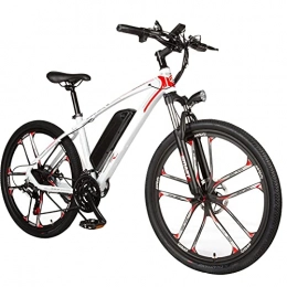 SUNWEII Vélo de Montagne vélo électrique 26 Pouces e-Bike pour Adultes 48V 8AH, 350W e-City Bike e-Bike 30 km/h Charge maximale 150kg VTT Electrique Homme,White