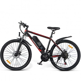 SUNWEII Vélos de montagne électriques SUNWEII Vélo électrique, e-Bike Pliable pour VTT Adulte 26 Pouces, Batterie Lithium-ION 350W, LCD 10Ah / 36V vélo de Montagne, Black