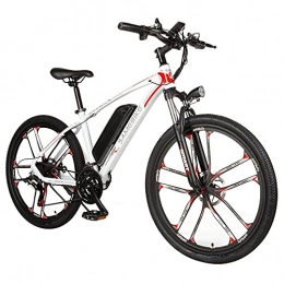 SUNWEII Vélos de montagne électriques SUNWEII Vélo électrique, e-Bike Pliable pour VTT Adulte 26 Pouces, Batterie Lithium-ION 350W, LCD 8Ah / 48V vélo de Montagne, White